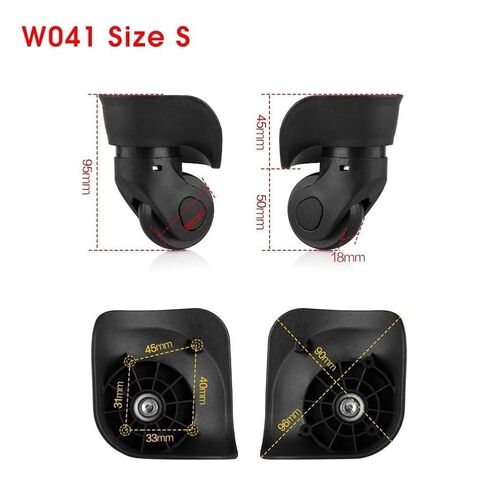 2 Pcs Luggage Wheels Replacement - Left & Right Suitcase Swivel Caster Wheels with Screws,360 Degree Rotation,Suitcases Replacement Wheels for Trolley, W041-2 S, 2in in Kuwait