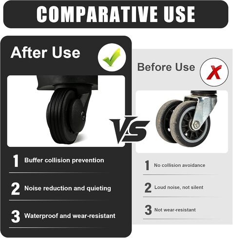 10 Pack Silicone Luggage Wheel Covers, Adhesive Suitcase Wheel Protectors, Cut-to-Fit Spinner Wheel Covers for Carry On Luggage, Noise Reducing Travel Wheel Guards, Black in Saudi Arabia