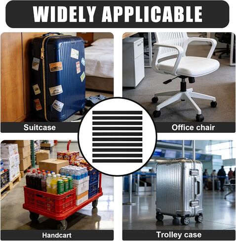 10 Pack Silicone Luggage Wheel Covers, Adhesive Suitcase Wheel Protectors, Cut-to-Fit Spinner Wheel Covers for Carry On Luggage, Noise Reducing Travel Wheel Guards, Black in Saudi Arabia