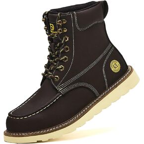 KAIDISEN Steel Toe Work Boots for Men Women,6Inch Moc Toe Slip Resistant Safety Boots for Construction Industrial & Daily Use in Kuwait