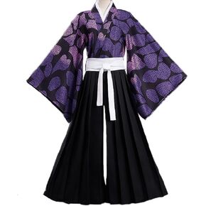 Men Cosplay Anime Movie Costumes Samurai Outfit Purple Kimono Full Set for Halloween Party in Saudi Arabia