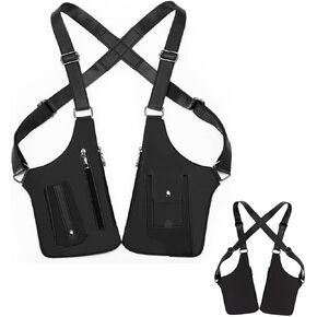 Men Underarm Holster Bag, Anti-Theft Double Shoulder Armpit Bag, Water Resistant PU Leather Hidden Chest Bag with Adjustable Strap, Hidden Phone Wallet Pocket for Travel Daily Commute Outdoor Hiking in Saudi Arabia