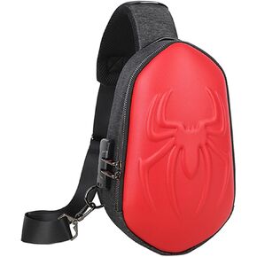 O-TBOST EVA Hard Shell Sling Bag for Men Anti-Theft Spider Crossbody Bag for Travel Cycling with USB Charging Port (Carbon Fiber) in Saudi Arabia
