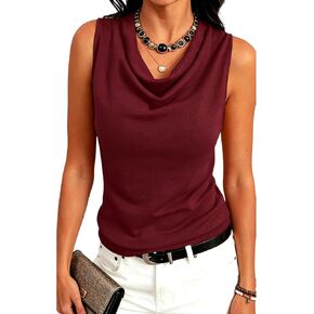 Meetrendi Lyocell Sleeveless Sweater Vest for Women Elegant Cowl Neck Office Tank Tops Dressy Tops Night Out in Kuwait
