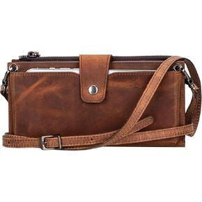 Kaycee Leather Phone Wallet Crossbody Bag with 12 Card Slots, Zippered Pocket, Adjustable Strap & for Women in Saudi Arabia