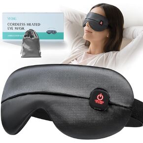 YFONG Cordless Heated Eye Mask for Dry Eyes, Warm Eye Compress for Stye, Blepharitis, Chalazion, MGD, Washable Eye Heating Pad for Relief, Improved Sleep, Perfect Light Blocking (Blue) in Saudi Arabia