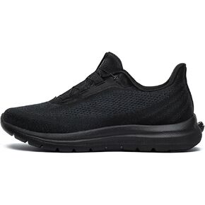 upalee Adjustable Hands-Free Sneakers for Women ‑ Cool Alternative to Wide Orthopedic & Looseness Shoes, Patented Zero-Tie Fit System, Slip-On Without Bending Black in Saudi Arabia