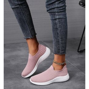 Women's Slip on Athletic Walking Shoes Casual Breathable Mesh Comfort Lightweight Sock Shoe Non Slip Running Tennis Sneakers in Kuwait