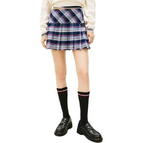 Tommy Jeans Women's Tartan Pleated Mini Skirt with Zipper in Saudi Arabia
