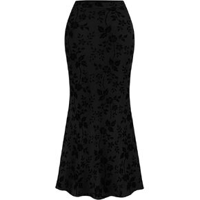 Womens Floral Mesh Maxi Skirt Elastic High Waisted Boho Elegant Mermaid 2026 Summer Fall Long Skirts for Women in Saudi Arabia