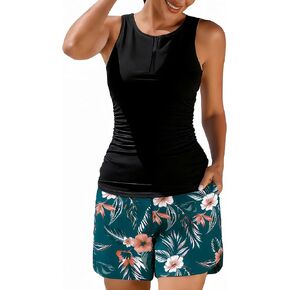 Inno Built-in Bra Tankini Swimsuits for Women 2 Piece Bathing Suit 2026 Swim Tops and Shorts with Pockets S-4XL in Kuwait