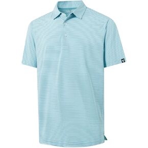 Men' s Golf Shirts Short Sleeve Performance Moisture Wicking Dry Fit Striped Golf Polo Shirts for Men in Saudi Arabia