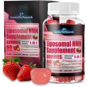 NMN Supplement 1000mg, 4-in-1 Liposomal NMN Gummies with Resveratrol, Quercetin & TMG for NAD+ Levels, NMNH Alternative, Supports Healthy Aging, Cellular Energy & Immune Health, 60 Count in Saudi Arabia