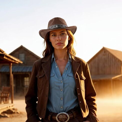 Cowgirl Hat for Men and Women Vintage Cowboy Hat with Bull Head Decoration Adjustable Size Western Style Fashion Accessory Ideal for Themed Parties Casual Outings or Costume Roleplay(Coffee,Size: M) in Saudi Arabia