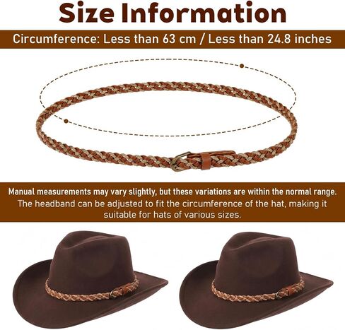 Cowboy Hat Bands for Women, Hat Bands for Men Leather Hat-Band Western Straw Hats Band for Women Men Western Hat-Bands for Cowboy Fedora Cowgirl Hats Brown in Kuwait