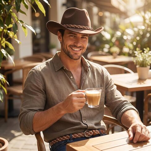 Cowboy Hat Bands for Women, Hat Bands for Men Leather Hat-Band Western Straw Hats Band for Women Men Western Hat-Bands for Cowboy Fedora Cowgirl Hats Brown in Kuwait