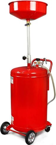 XtremepowerUS 20 Gallon Portable Waste Oil Drain Tank Air Operated Drainage Adjustable Funnel Height with Wheel, Red in Saudi Arabia