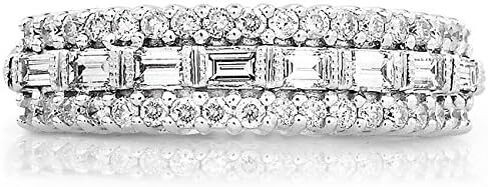 Kobelli Round and Baguette Cut Diamond Band 5/8 carat (ctw) in 14K White Gold in Kuwait