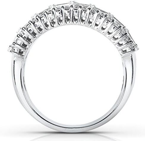 Kobelli Round and Baguette Cut Diamond Band 5/8 carat (ctw) in 14K White Gold in Kuwait