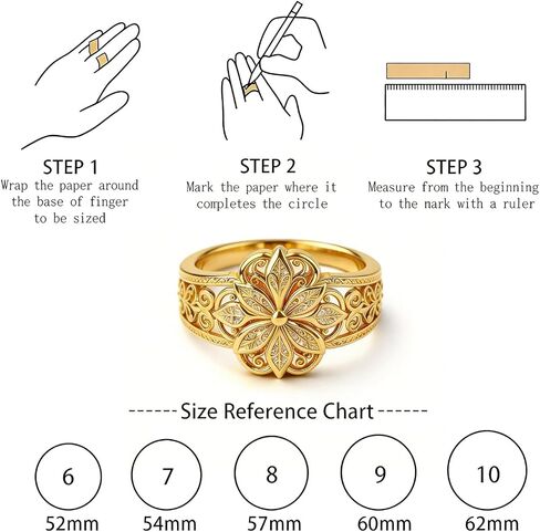 Floral Filigree Ring for Women Gold Chunky Flower Engraved Hollow Carved Vintage Classic Band Statement Rings Promise Engagement Wedding Jewelry Gift in Kuwait