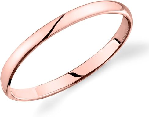 14k Rose White Yellow Gold 2mm Plain Wedding Band Light Comfort Fit Ring in Kuwait