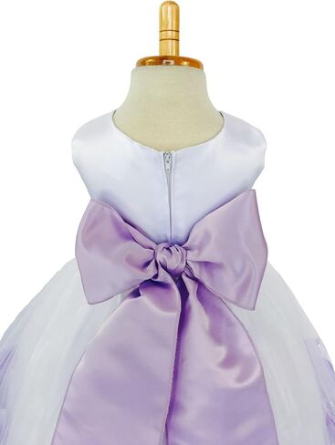 Rose Petal White Tulle Satin Flower Girl Gown Birthday Wedding Pageant in Saudi Arabia