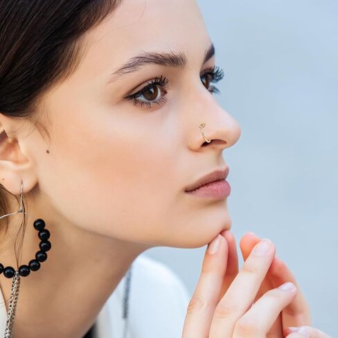 Ximalun 24 حزمة وهمية الأنف حلقة هوب كليب على، 20G وهمية الحاجز هوب الفولاذ المقاوم للصدأ حلقات الأنف الأطواق الأنف ثقب الحاجز وهمية الشفاه الأذن حلقة فو هيئة ثقب المجوهرات للنساء الرجال (3 ألوان) in Kuwait