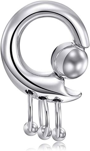Captive Bead Rings Spring Action 2G 4G 6G 8G Monster Screwball With 3 Beads 316L Stainless Steel Pierced Body Jewelry in Saudi Arabia