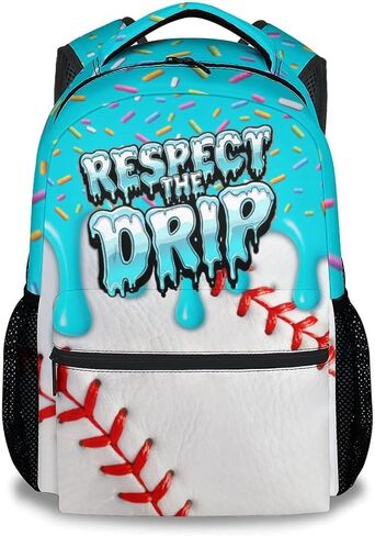 Boys Baseball Backpack for Teens School Bookbag - Kids Schoolbag with Drip Print for Sport Lovers Team School Supplies (17 Inch) in Saudi Arabia