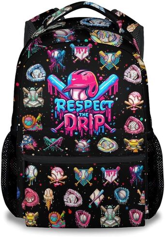 Boys Baseball Backpack for Teens School Bookbag - Kids Schoolbag with Drip Print for Sport Lovers Team School Supplies (17 Inch) in Saudi Arabia