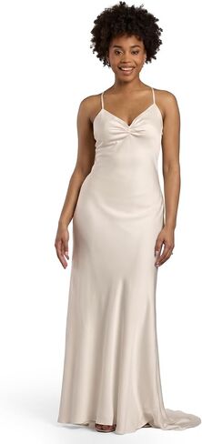 David's Bridal Matte Satin Spaghetti Strap Slip Dress in Kuwait