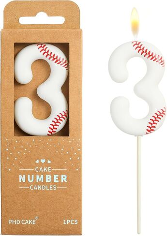 PHD CAKE 2.76 Inch Number 9 Baseball Birthday Candles, Baseball Number Candles, Cake Number Candles, Party Celebration, Style Candle in Kuwait