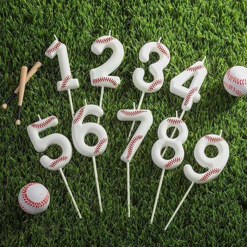 PHD CAKE 2.76 Inch Number 9 Baseball Birthday Candles, Baseball Number Candles, Cake Number Candles, Party Celebration, Style Candle in Kuwait