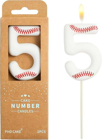 PHD CAKE 2.76 Inch Number 9 Baseball Birthday Candles, Baseball Number Candles, Cake Number Candles, Party Celebration, Style Candle in Kuwait