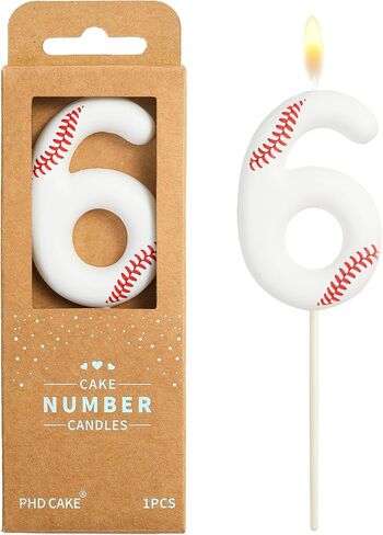 PHD CAKE 2.76 Inch Number 9 Baseball Birthday Candles, Baseball Number Candles, Cake Number Candles, Party Celebration, Style Candle in Kuwait