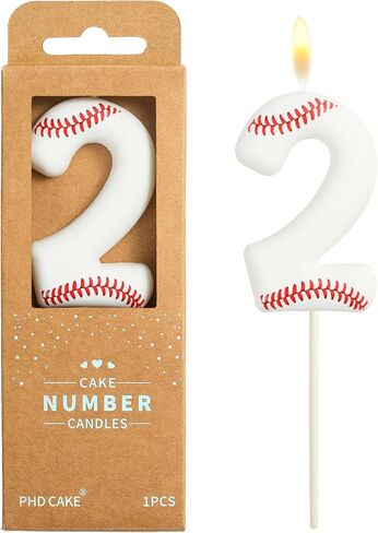 PHD CAKE 2.76 Inch Number 9 Baseball Birthday Candles, Baseball Number Candles, Cake Number Candles, Party Celebration, Style Candle in Kuwait