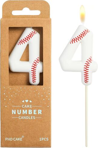 PHD CAKE 2.76 Inch Number 9 Baseball Birthday Candles, Baseball Number Candles, Cake Number Candles, Party Celebration, Style Candle in Kuwait