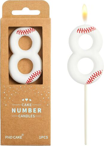 PHD CAKE 2.76 Inch Number 9 Baseball Birthday Candles, Baseball Number Candles, Cake Number Candles, Party Celebration, Style Candle in Kuwait