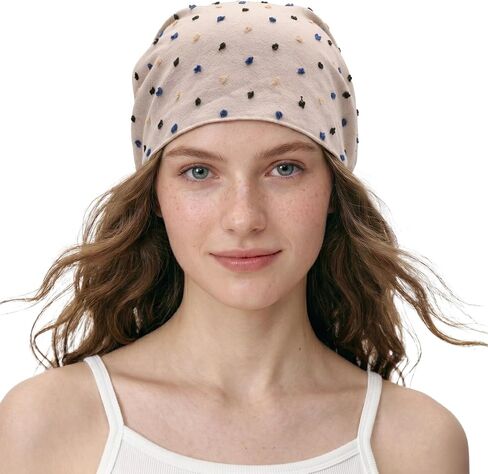 ZLYC Boho Floral Print Tie Back Beanie for Women Adjustable Summer Bonnet for Photoshoot in Kuwait