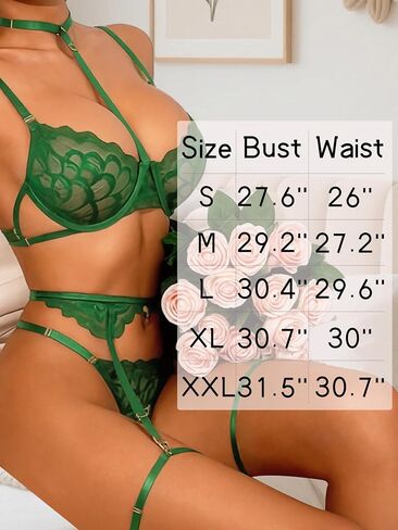 Lingerie for Women Sexy Bra and Panty Sets Floral Sheer See Through Exotic Bra Lingerie Sets Sexy Nightwear Outfits for Women in Kuwait