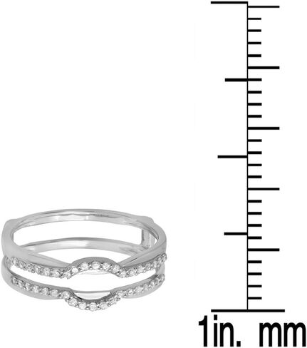 Dazzlingrock Collection 0.28 Ctw Round Natural Diamond Women Anniversary Wedding Band Enhancer Double Ring 14K Real Solid Gold in Kuwait