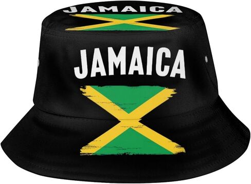 Jamaican Flag Bucket Hat – Rasta Style Summer Sun Hat, Packable Fisherman Cap for Men Women Teens in Saudi Arabia