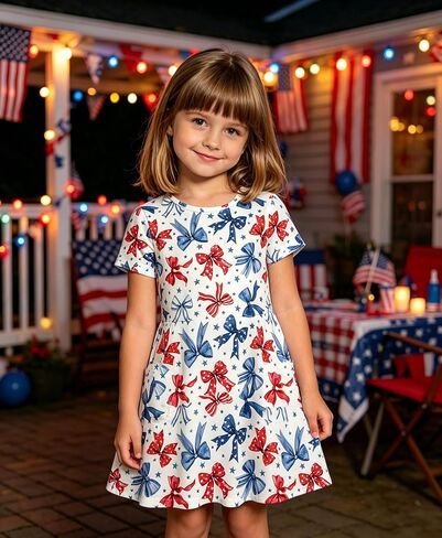 250 Anniversary USA Dress for Girls Toddlers 4th of July Dress with Pockets 1776 Patriotic Outfits in Saudi Arabia