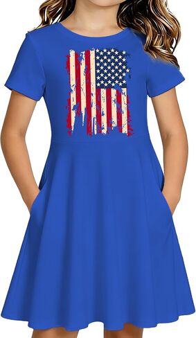 250 Anniversary USA Dress for Girls Toddlers 4th of July Dress with Pockets 1776 Patriotic Outfits in Saudi Arabia