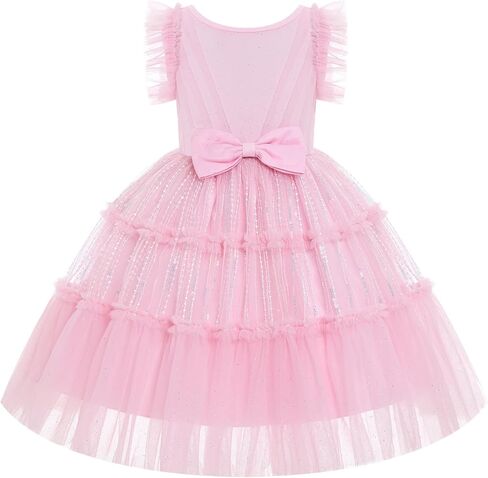 FYMNSI Baby Girl Birthday Dress Princess Sequins Tiered Tulle Tutu Dresses for Flower Girls Formal Pageant Wedding Party Gown in Kuwait