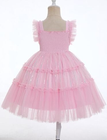 FYMNSI Baby Girl Birthday Dress Princess Sequins Tiered Tulle Tutu Dresses for Flower Girls Formal Pageant Wedding Party Gown in Kuwait