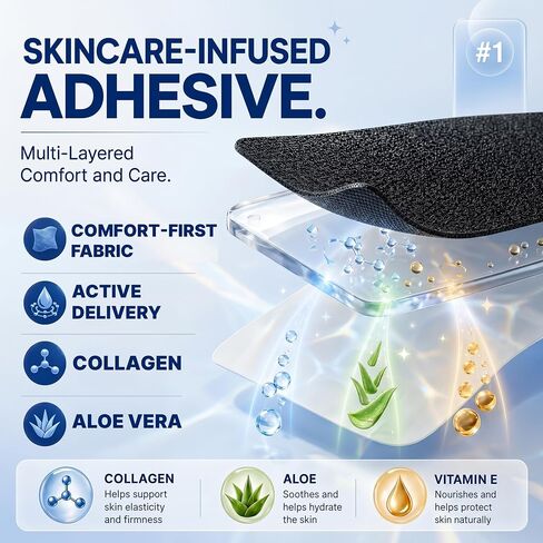 Comfort Tape Skincare-Infused Adhesive Strips with Collagen, Aloe & Vitamin E - Hypoallergenic, Latex-Free, Tested for Sensitive Skin, 30 Strips in Saudi Arabia