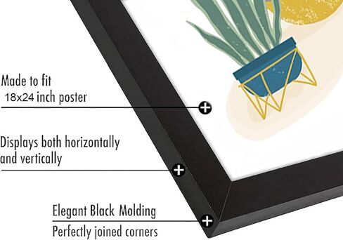 18x24 Picture Frame – Black Flat Profile Wall Photo Frame in Kuwait