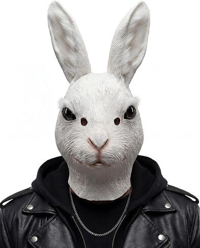 Rabbit Mask Bunny Costume Halloween Animal mask Carnival Cosplay Party Prop in Saudi Arabia