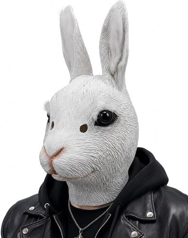 Rabbit Mask Bunny Costume Halloween Animal mask Carnival Cosplay Party Prop in Saudi Arabia